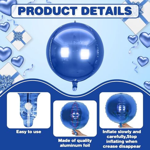6Pcs Iridescent Round Foil Balloons,Giant 4D Clear Round Ball Balloon,22 Inch Rainbow Mylar Balloons for Birthday Wedding Prom Party Decorations in Saudi Arabia