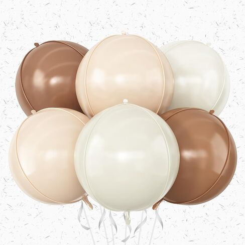 6Pcs Iridescent Round Foil Balloons,Giant 4D Clear Round Ball Balloon,22 Inch Rainbow Mylar Balloons for Birthday Wedding Prom Party Decorations in Saudi Arabia