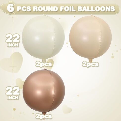 6Pcs Iridescent Round Foil Balloons,Giant 4D Clear Round Ball Balloon,22 Inch Rainbow Mylar Balloons for Birthday Wedding Prom Party Decorations in Saudi Arabia