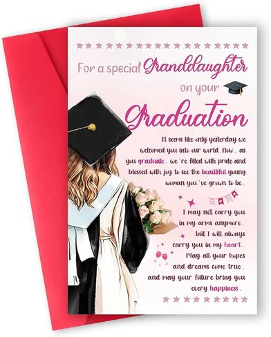 Graduation Gifts for Granddaughter,Granddaughter Graduation Card,8x5.3 Inches,Quick-Dry,Eco-Friendly in Kuwait