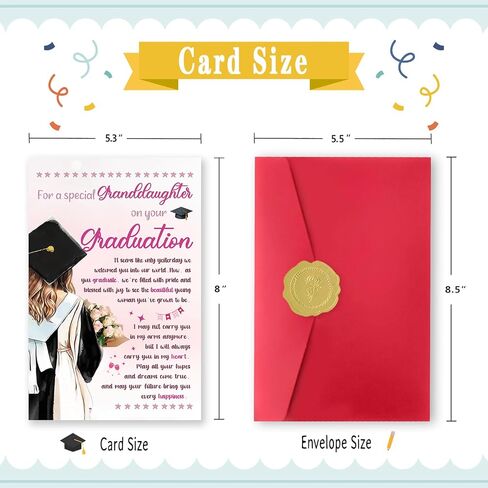 Graduation Gifts for Granddaughter,Granddaughter Graduation Card,8x5.3 Inches,Quick-Dry,Eco-Friendly in Kuwait
