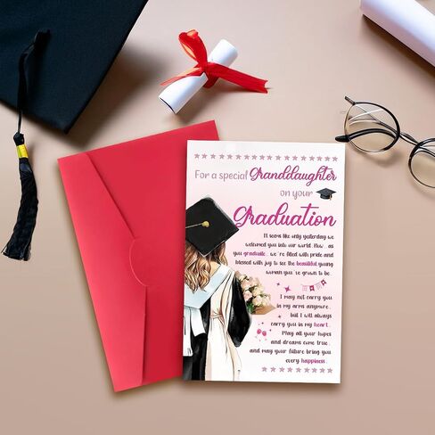 Graduation Gifts for Granddaughter,Granddaughter Graduation Card,8x5.3 Inches,Quick-Dry,Eco-Friendly in Kuwait