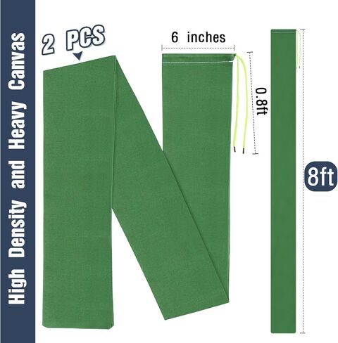 Threan 4 Pcs Long Canvas Sandbags Flood Protection Thickened Reusable Sand Bags Rain Wind Flood Barrier with Elastic Band Water Barrier Tube for Door Rain Water Control, Green (4 ft) in Kuwait