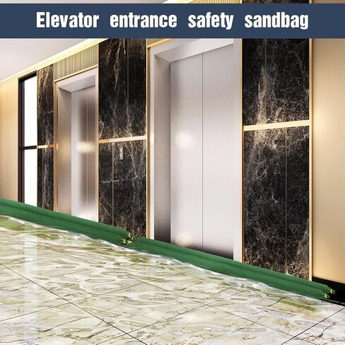 Threan 4 Pcs Long Canvas Sandbags Flood Protection Thickened Reusable Sand Bags Rain Wind Flood Barrier with Elastic Band Water Barrier Tube for Door Rain Water Control, Green (4 ft) in Kuwait