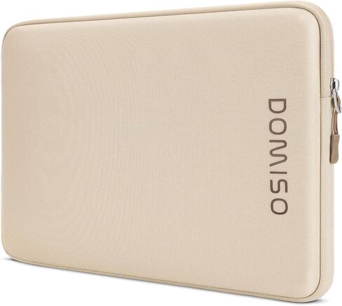 DOMISO 15.6 inch Laptop Sleeve Bag Shockproof Protective Carrying Case Water-Resistant Light Weight Handbag Compatible with HP/Dell,Beige in Saudi Arabia