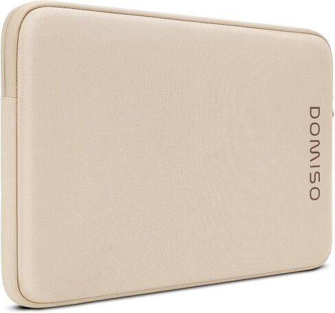 DOMISO 15.6 inch Laptop Sleeve Bag Shockproof Protective Carrying Case Water-Resistant Light Weight Handbag Compatible with HP/Dell,Beige in Saudi Arabia