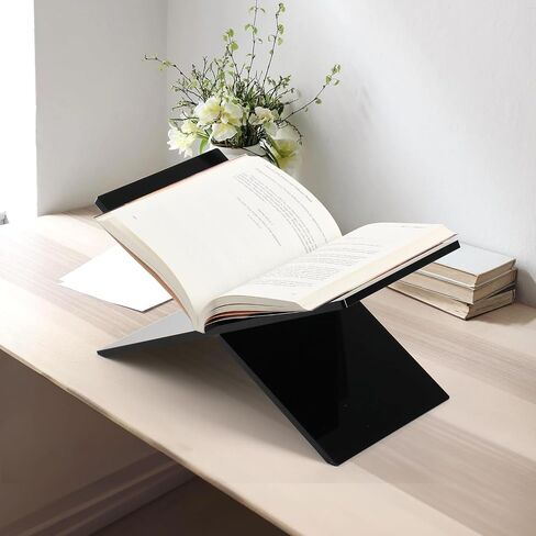 Acrylic Book Stands for Display - Cookbook Stand for Kitchen Counter, Bible Stands for Display at Home, Acrylic Book Holders for Reading Hands Free (Clear) in Saudi Arabia
