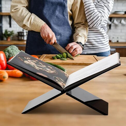 Acrylic Book Stands for Display - Cookbook Stand for Kitchen Counter, Bible Stands for Display at Home, Acrylic Book Holders for Reading Hands Free (Clear) in Saudi Arabia