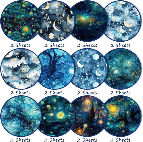 24Pcs Galaxy Pattern Scrapbook Paper Pack 6"x6" Starry Sky Specialty Paper Scrapbooking Cardstock Paper Designer Paper Pads Junk Journal Craft Paper, Decoupage Card Making Supplies in Saudi Arabia