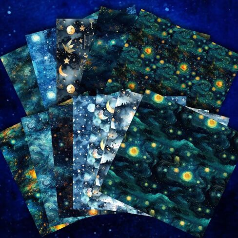 24Pcs Galaxy Pattern Scrapbook Paper Pack 6"x6" Starry Sky Specialty Paper Scrapbooking Cardstock Paper Designer Paper Pads Junk Journal Craft Paper, Decoupage Card Making Supplies in Saudi Arabia