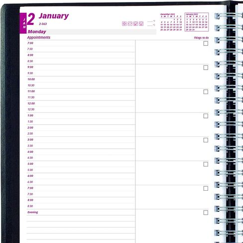 Brownline® 2025 Essential Daily Planner, Appointment Book, 12 Months, January to December, Twin-Wire Binding, 11" x 8.5", Black (CB965.BLK-25) in Saudi Arabia
