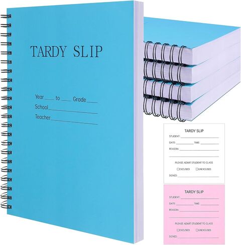 2 حزمة كتاب قسيمة Tardy مع التكرارات غير الكربونية 3.5 × 4.3 بوصة قسائم تأخير لكل كتاب نموذج تسجيل نسخة للتسجيل المدرسي الطالب المتأخر وصوله السهل الإزالة والدموع in Kuwait