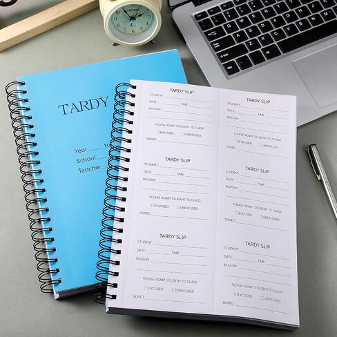 2 حزمة كتاب قسيمة Tardy مع التكرارات غير الكربونية 3.5 × 4.3 بوصة قسائم تأخير لكل كتاب نموذج تسجيل نسخة للتسجيل المدرسي الطالب المتأخر وصوله السهل الإزالة والدموع in Kuwait