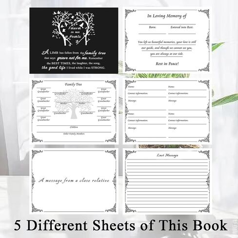 كتاب ضيوف Fneral Black Heart Tree Clearation of Life Guest Book Elegant 82 Pages Book for Lost of Love One Salute Book Memorial Service Album -Forever in My Heart in Kuwait