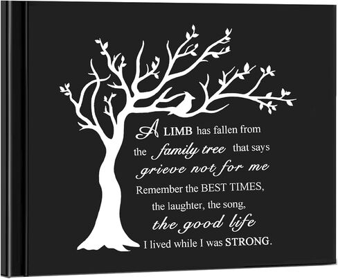 كتاب ضيوف Fneral Black Heart Tree Clearation of Life Guest Book Elegant 82 Pages Book for Lost of Love One Salute Book Memorial Service Album -Forever in My Heart in Kuwait