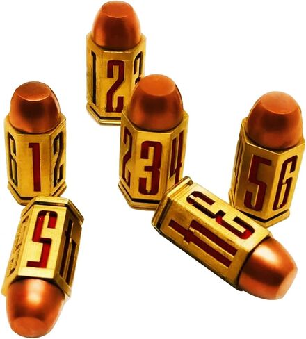 D6 Bullet Dice Set, 6PCS Metal Bullet Dice for Tables Board Game, 3D Polyhedron Dice for DND/TRPG(RED) in Saudi Arabia