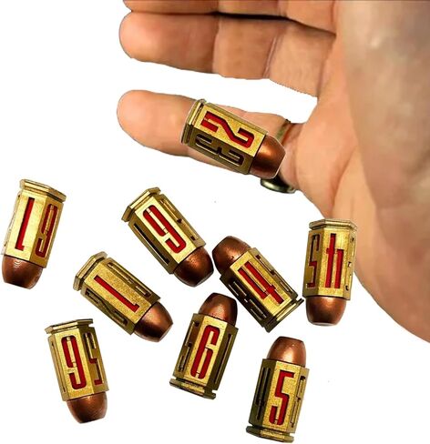 D6 Bullet Dice Set, 6PCS Metal Bullet Dice for Tables Board Game, 3D Polyhedron Dice for DND/TRPG(RED) in Saudi Arabia
