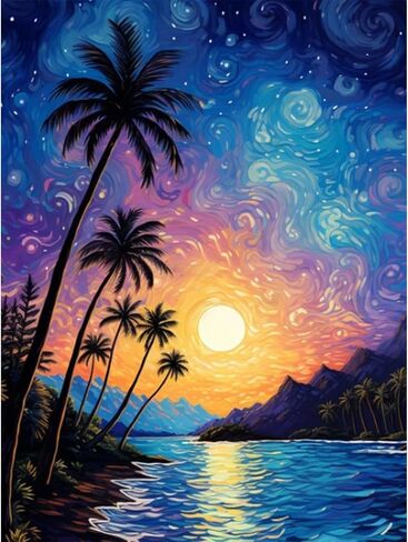 AIBOERL Sun and Moon Diamond Painting Kits for Adults,Diamond Painting Kits 5D Diamond Art Kits,Full Drill DIY Crafts Diamond Painting Kit Adult for Home Wall Decor Gift Diamond Dots[11.8x11.8inch] in Saudi Arabia