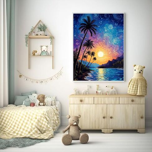 AIBOERL Sun and Moon Diamond Painting Kits for Adults,Diamond Painting Kits 5D Diamond Art Kits,Full Drill DIY Crafts Diamond Painting Kit Adult for Home Wall Decor Gift Diamond Dots[11.8x11.8inch] in Saudi Arabia