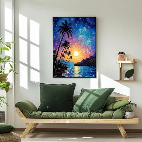 AIBOERL Sun and Moon Diamond Painting Kits for Adults,Diamond Painting Kits 5D Diamond Art Kits,Full Drill DIY Crafts Diamond Painting Kit Adult for Home Wall Decor Gift Diamond Dots[11.8x11.8inch] in Saudi Arabia