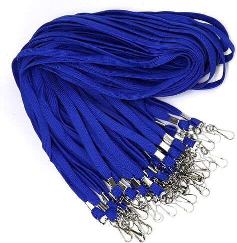 Lanyard 100 Pieces Bulk Lanyards for ID Badge Neck Lanyard Swivel J-Hook for Name Tag Badge Holders (Blue, 100 Pieces) in Saudi Arabia