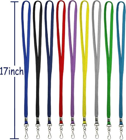 Lanyard 100 Pieces Bulk Lanyards for ID Badge Neck Lanyard Swivel J-Hook for Name Tag Badge Holders (Blue, 100 Pieces) in Saudi Arabia