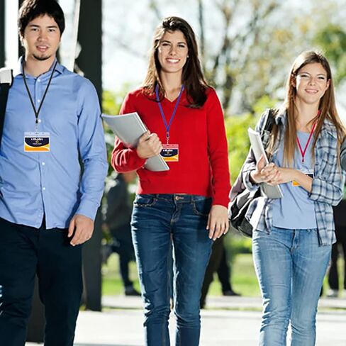 Lanyard 100 قطعة الحبل المجمل لدارة الشارة الشارة Lanyard دوارة J-Hook لأصحاب شارة علامة الاسم (الأزرق ، 100 قطعة) in Saudi Arabia
