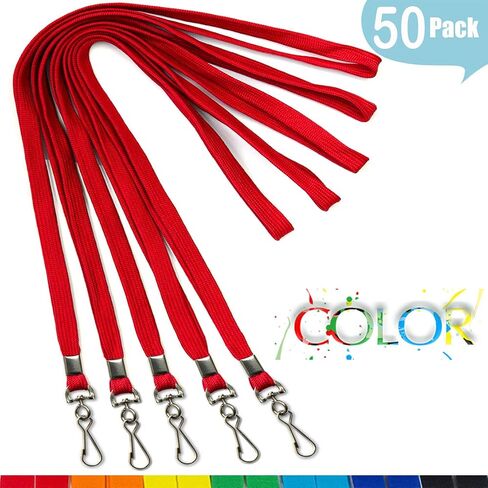 Lanyard 100 Pieces Bulk Lanyards for ID Badge Neck Lanyard Swivel J-Hook for Name Tag Badge Holders (Blue, 100 Pieces) in Saudi Arabia