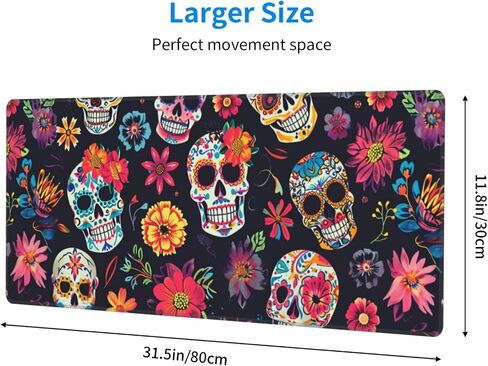 لوحة فأر ألعاب السكر المهملة الملونة ، قاعدة مطاطية كبيرة غير انزلاق Mousepad XL 31.5x11.8in ، حصيرة الماوس لوحة المفاتيح ، وسادة مكتب مع حواف مخيط للمنزل والمكاتب Gamer in Kuwait