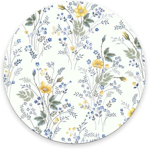 Round Mouse Pad Wildflowers, Personalized Premium-Textured Custom Mouse Mat Design, Washable Mousepad Non-Slip Rubber Base Computer Mouse Pads for Wireless Mouse 7.9×7.9×0.12 inches in Saudi Arabia