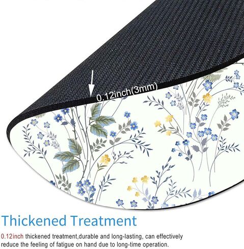 Round Mouse Pad Wildflowers, Personalized Premium-Textured Custom Mouse Mat Design, Washable Mousepad Non-Slip Rubber Base Computer Mouse Pads for Wireless Mouse 7.9×7.9×0.12 inches in Saudi Arabia