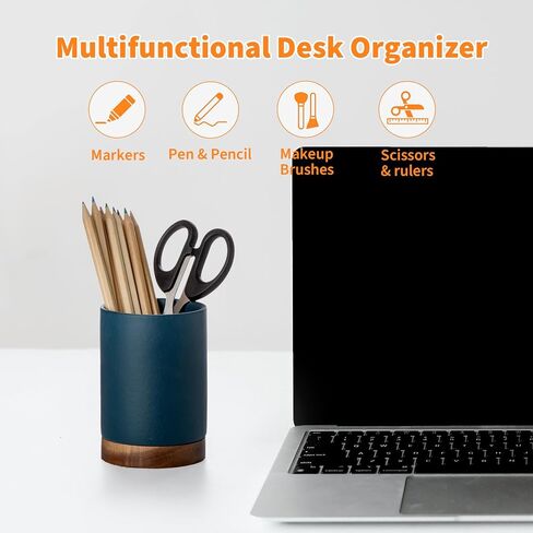 Pen Holder for Desk, Ceramic Pencil Organizer & Makeup Brush Holder, Office Decor and Desk Accessories，Perfect Office Organization,Teacher Supplies (White, Set / 1) in Saudi Arabia