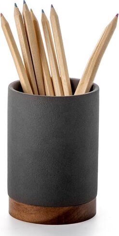 حامل القلم للمكتب ، منظم قلم رصاص سيراميك وحامل فرشاة المكياج ، ديكور المكتب وملحقات المكتب ， منظمة مكتب مثالية ، مستلزمات المعلمين (أبيض ، مجموعة / 1) in Kuwait