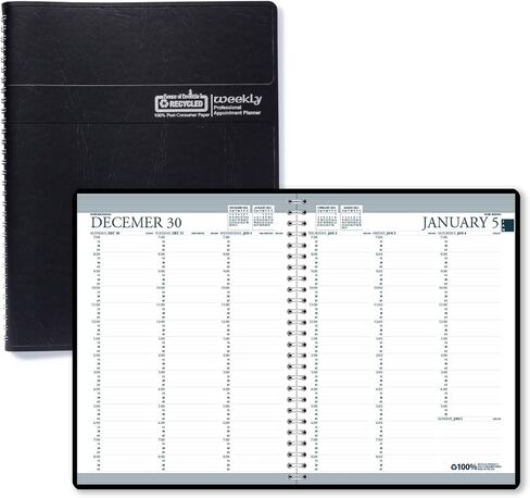 2025 House of Doolittle Professional 8.5-inch x 11-inch Weekly Appointment Book, Faux Leather Cover, Blue (27207-25) in Kuwait