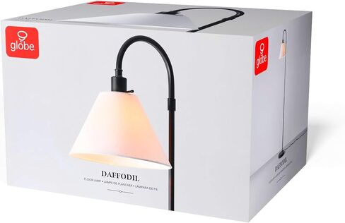 Globe Electric 67065 58" Floor Lamp, Black, Dark Gray Velvet Shade, On/Off Socket Rotary Switch, Living Room Décor, Reading Light, Home Essentials, Bedroom, Office Accessories in Saudi Arabia