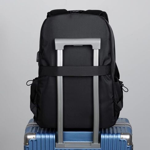 Water Resistant Lightweight Travel Hiking Nylon BackPack Daypack Durable with USB Charging Port (Black) in Kuwait