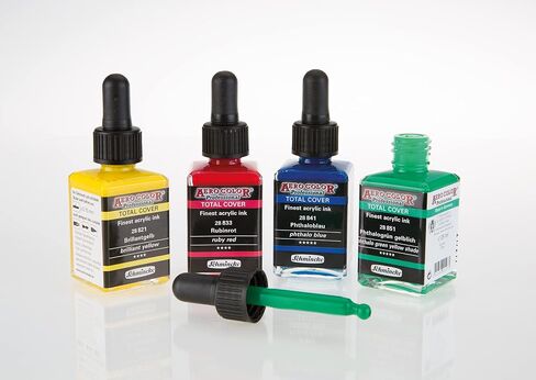Schmincke - Aero Color® Professional - أرقى سائل ، طلاء أكريليك عالي اللون للطلاء الأكريليكي ، البخاخة ، وسائل الإعلام المختلطة ، الحبر الأكريليك ، أحمر اللهب - 28 مل in Saudi Arabia