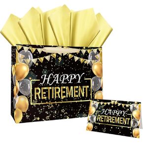 MUNILAIL 13 Inches Football Gift Bag Large Gift Bag with Handle Tissue Paper and Greeting Card for Birthday Baby Shower Football Themed Party Large Paper Gift Bag