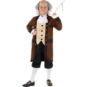 Morph Benjamin Franklin Costume Kids Colonial Founding Father Outfit for Presidents Day Celebrations