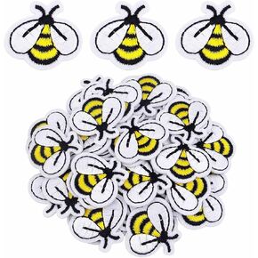 40 Pieces Bee Embroidered Patches Honey Bee Iron On Embroidery Cute Applique Sewing Patches for Bags Jackets Jeans Hats Clothes DIY Decoration Patches