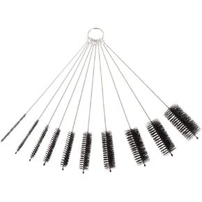 10 Pack Flexible Brush for Tubing Flexible Bristles 7.9 Inch Long Stainless Steel Tube Aquarium Filter Brushes