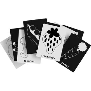 Lalo Art Cards - High Contrast Baby Cards, Black and White Baby Cards, Printed with Soy-Based Ink, Set of 9 High Contrast Cards, Ideal Baby Gift for Development - Farm Animals