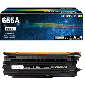 655A Black Toner Cartridge Replacement for HP 655A CF450A for HP Color Laser Enterprise M652, M653 Series