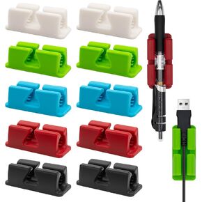 10 PCS Silicone Pen حامل ، مطاط ناعم ، قرطاسية ، تخزين سطح المكتب ، ملحقات المعلمين ، مقاطع قلم رصاص ، مقاطع الكابل ، حامل الحبل ، حامل فرشاة الأسنان ، ألوان متعددة