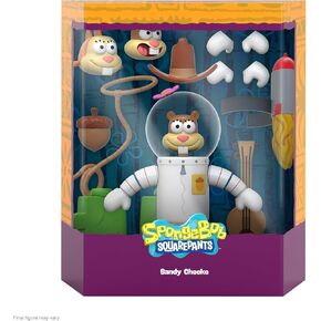 Super7 ULTIMATES! Spongebob Squarepants Sandy Cheeks - 7" Spongebob Action Figure with Accessories Classic Cartoon Collectibles and Retro Toys
