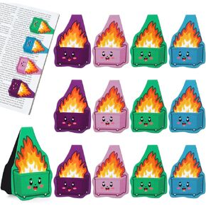 Dumpster On Fire 12PCS Magnetic Bookmarks Magnet Page Markers Desk Accessories,Dumpster Decor, Funny Office Gifts for Women Men Coworkers, It's Fine I'm Fine Everything is Fine