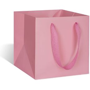 ADIDO EVA White Square Gift Bags - Large Size Square Bottom Paper Bags with Handles for Party Favors, Shopping (12x12x12 In, 1 CT)