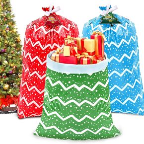 【Upgraded Thicker】Large Christmas Gift Bags 3 Pcs, 44''x36'' Christmas Bags for Gifts Large, Extra Large Christmas Gift Bags, Jumbo Gift Bags for Presents, Giant Gift Bags for Huge Christmas Gifts