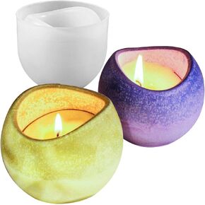 Curved Candle Cups Silicone Molds, Egg Shape Container Storage Resin Concrete Cement Molds, Epoxy Resin Casting Candle Vessels Jewelry Pen Holder Plant Pot Mold DIY Unique Crafts Decor