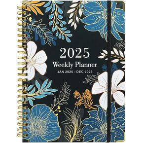 2025 Planner, 2025 Calendar Weekly and Monthly from JAN 2025 - DEC 2025, 6.4" x 8.5", Weekly Monthly Planner 2025 with Hardcover, Back Pocket, Tabs (Blue)